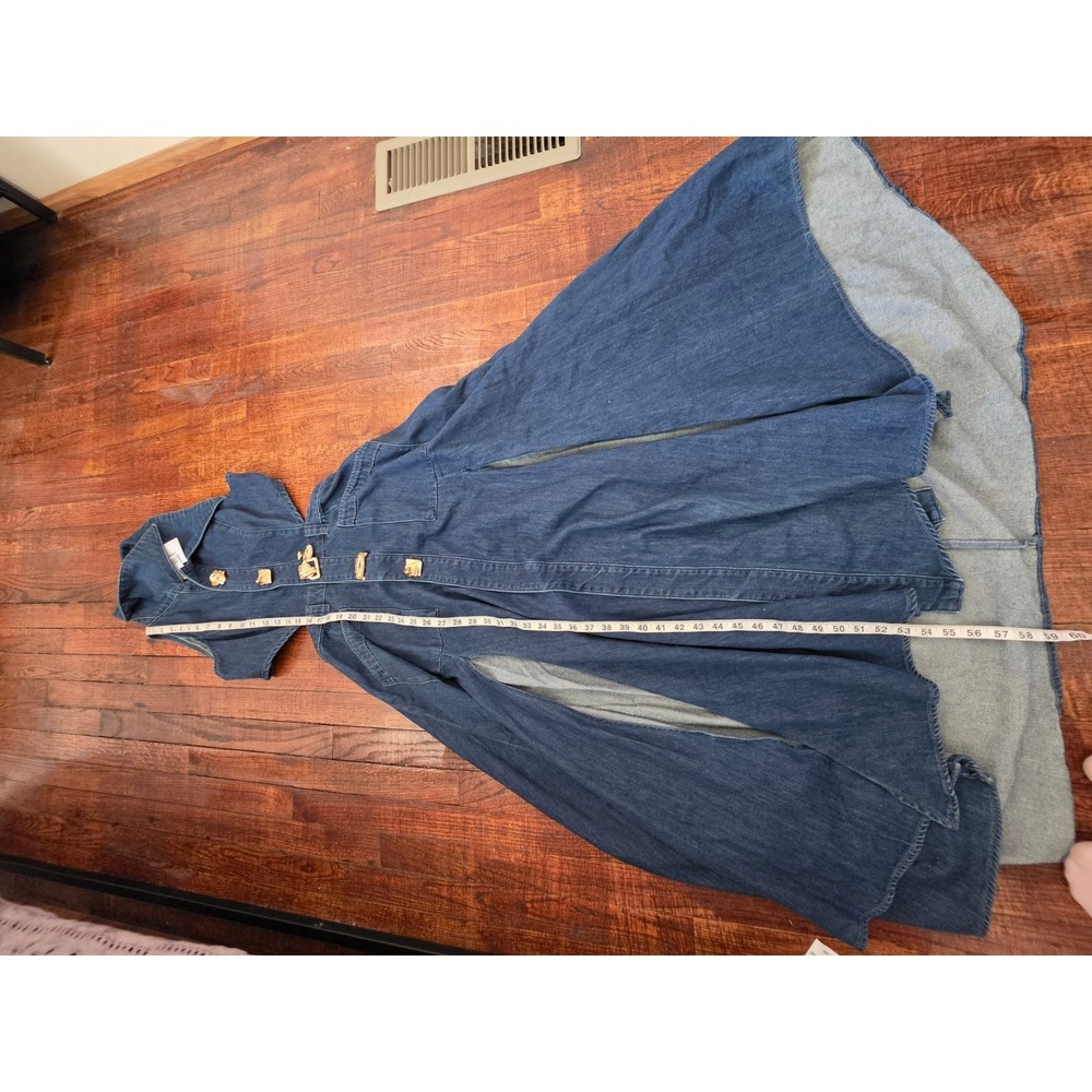 Urban Revivo NWT Denim Cut outs Front Dlits Halter Maxi Dress sz 12 Tall 100A - Picture 5 of 10